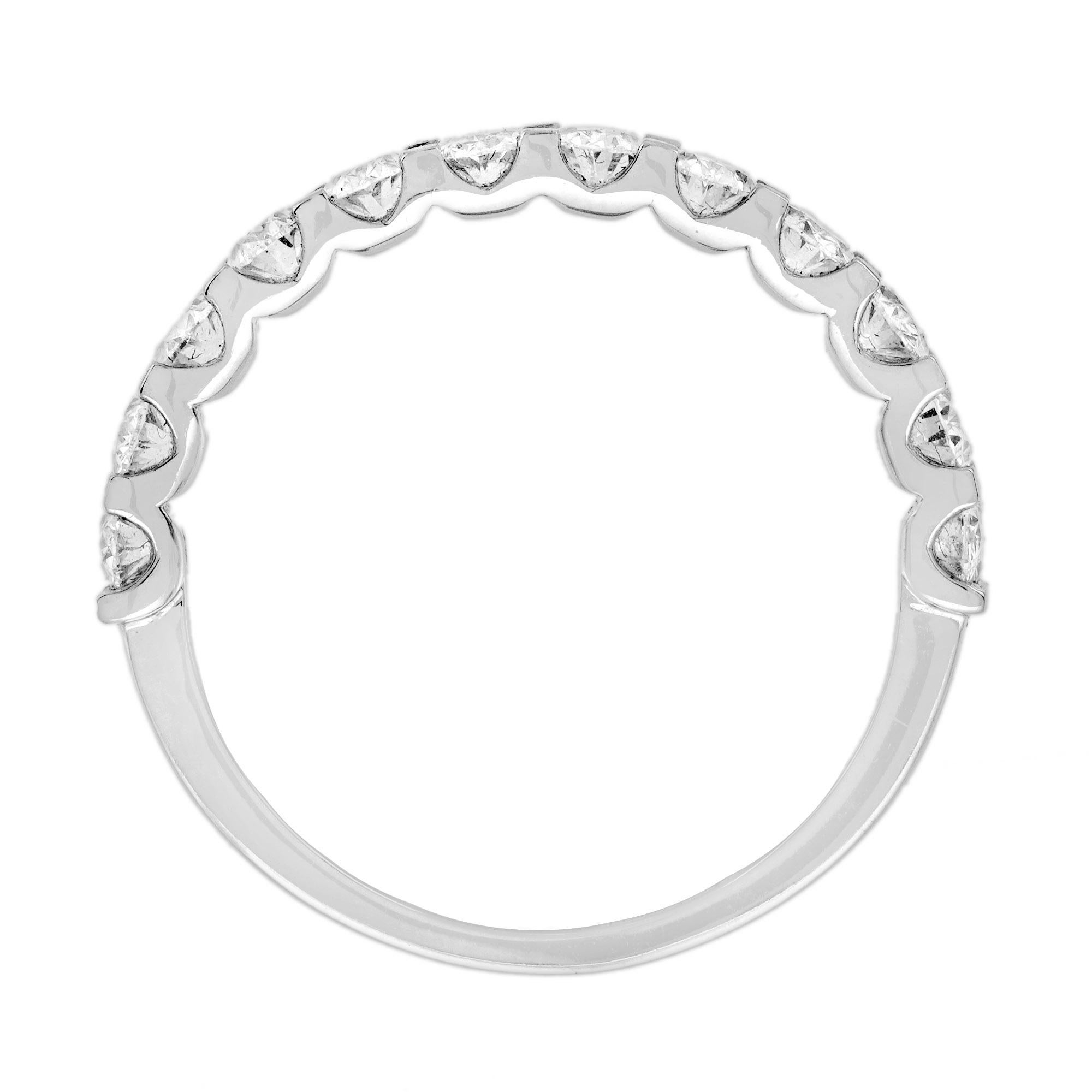 Women's 1.32 Ct. Oval Diamond Eternity Wedding Band Ring in 18K White Gold
