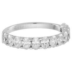 1.32 Ct. Oval Diamond Eternity Wedding Band Ring in 18K White Gold