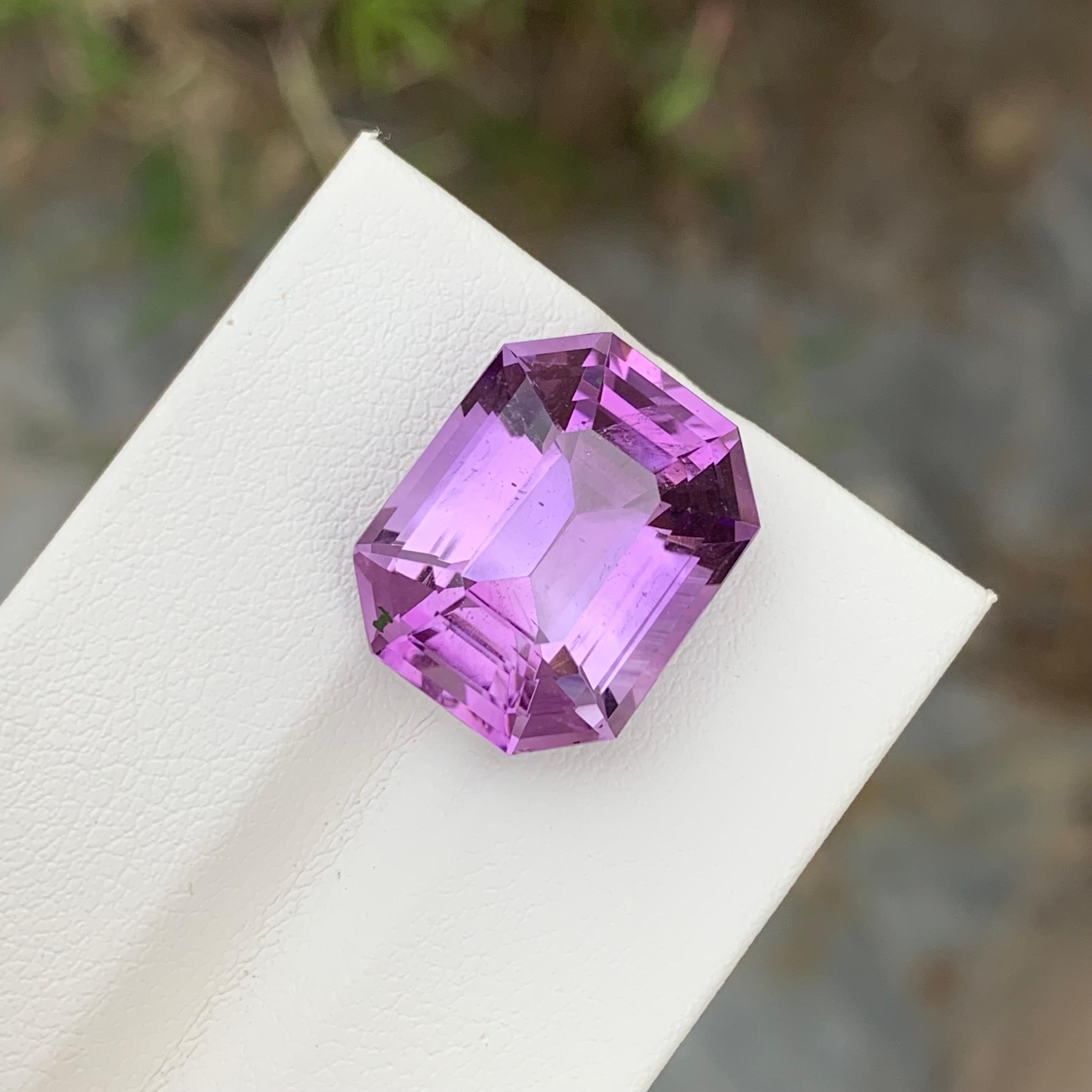 Octagon Cut 13.20 Carat Natural Loose Amethyst February Birthstone Gem For Necklace  For Sale
