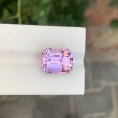 13.20 Carat Natural Loose Pink Color Kunzite Stone Emerald Cut Afghan Gemstone