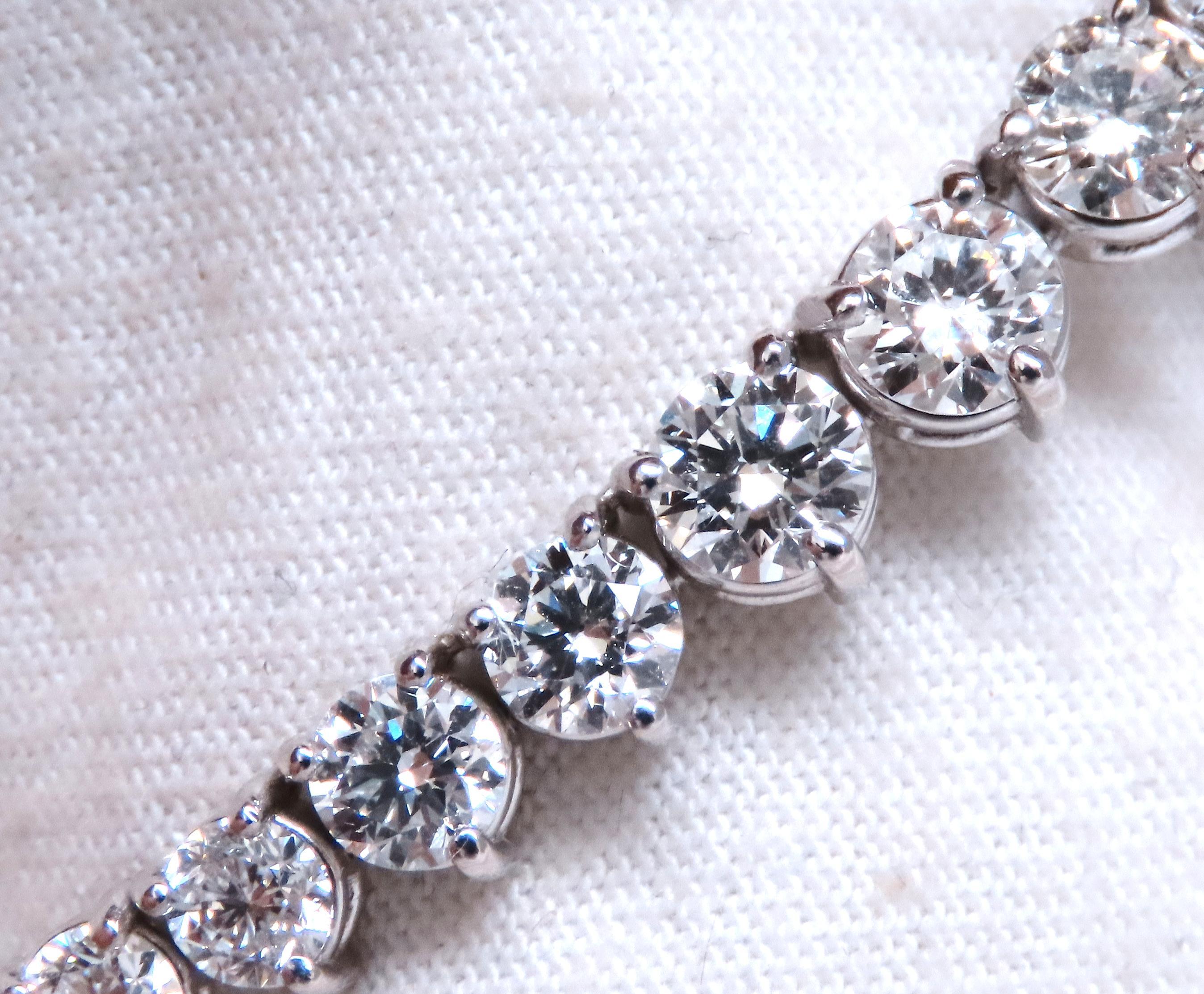 Contemporain 13.20ct Diamants Naturels Collier Tennis Riviera Or 14kt 12523 en vente