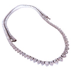 13.20ct Natural Diamonds Riviera Tennis Necklace 14kt Gold 12523