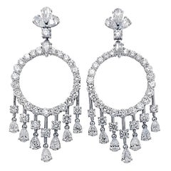 13.22 Carat Chandelier Style Diamond Earrings (18 Karat Gold)