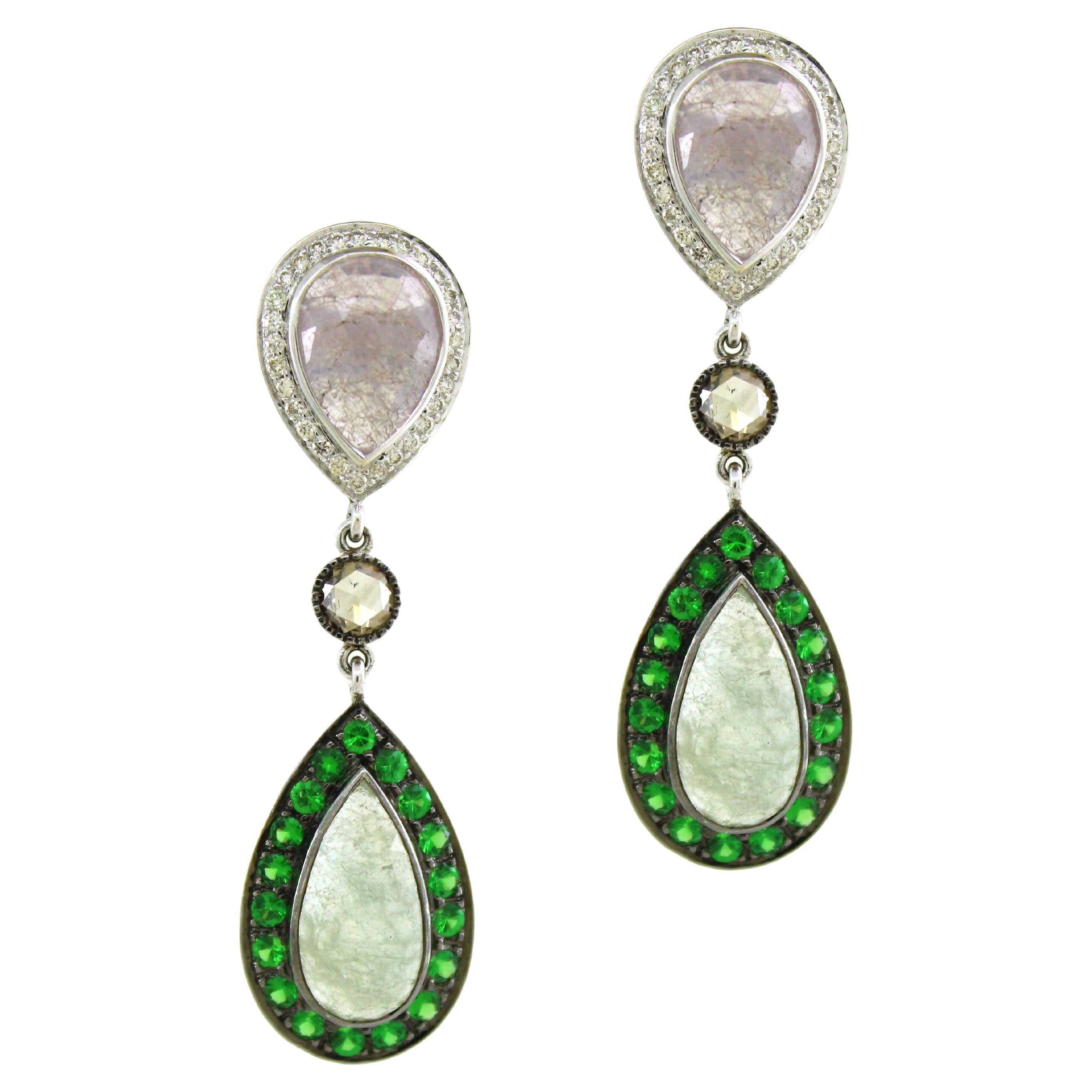 13.23 cts of Sapphire Pear Drop Earrings 