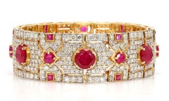 Bracelet en or blanc 18 carats avec diamants 13,25 carats et rubis 16,59 carats
