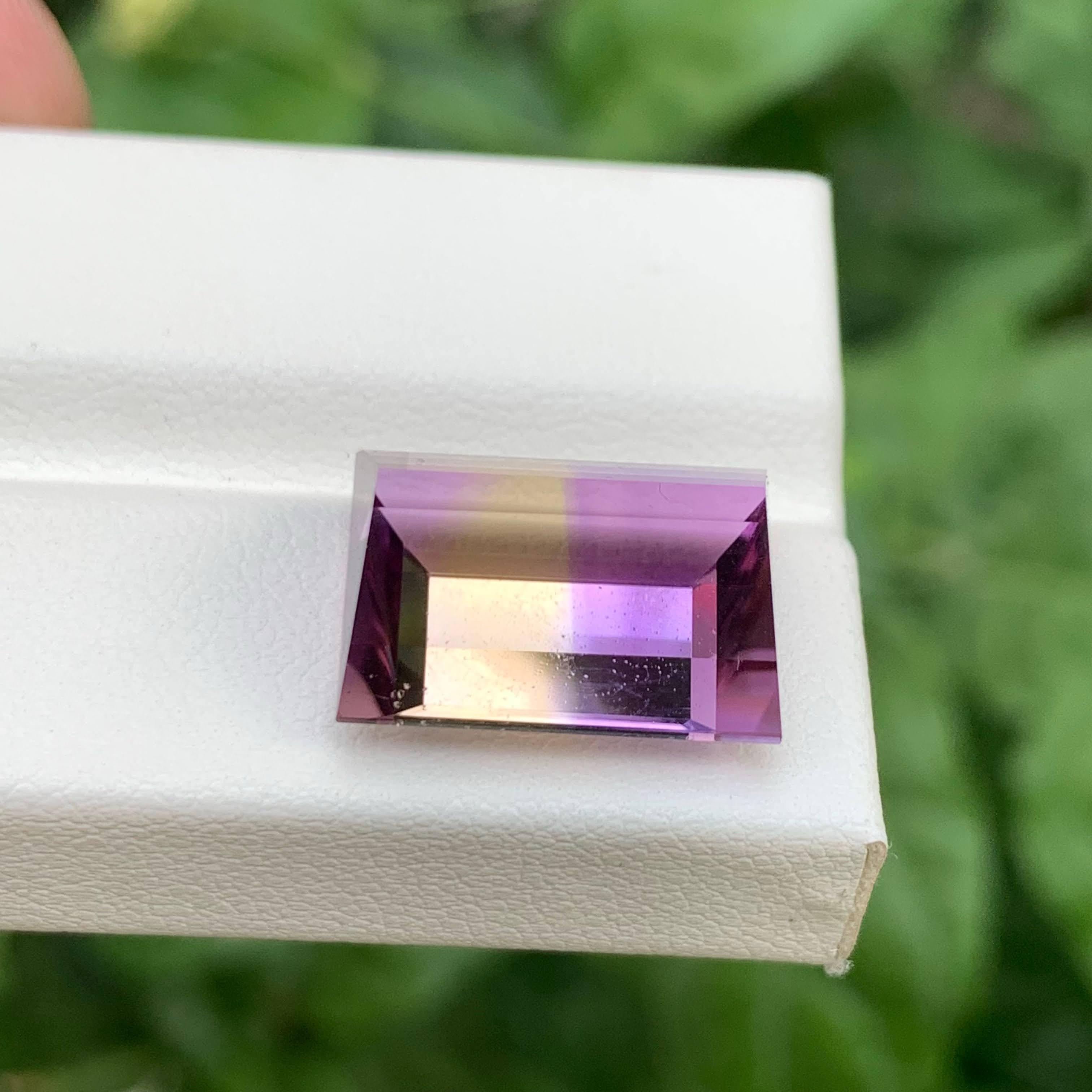 Modern 13.25 Carat Loose Exquisite Ametrine Stone Baguette Cut Natural African Gemstone For Sale