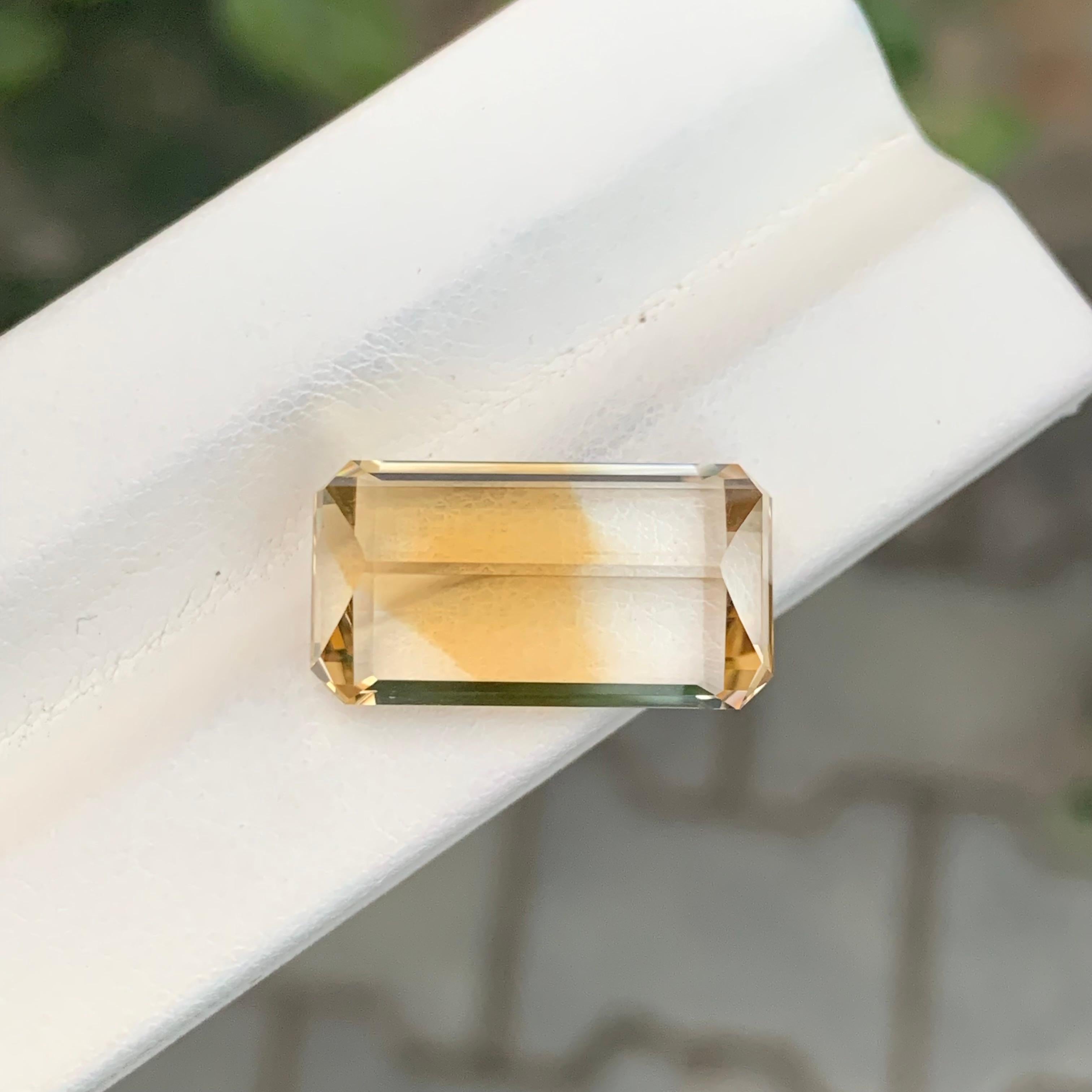 13,25 Karat Natürliche Lose Bi Farbe Citrin Smaragd Form Edelstein im Zustand „Neu“ im Angebot in Peshawar, PK