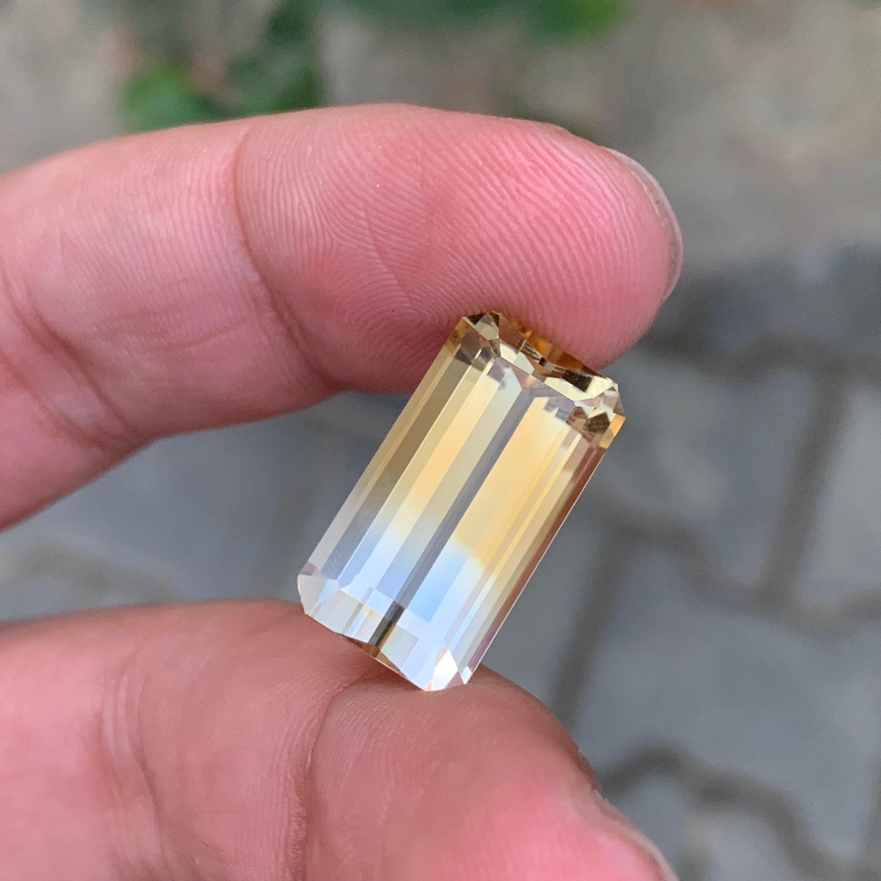 13,25 Karat Natürliche Lose Bi Farbe Citrin Smaragd Form Edelstein für Damen oder Herren im Angebot
