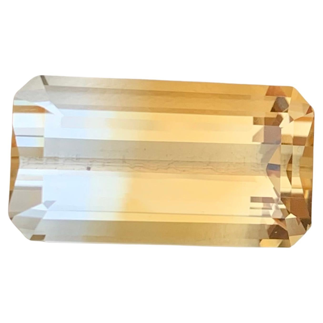 13.25 Carat Natural Loose Bi Colour Citrine Emerald Shape Gem