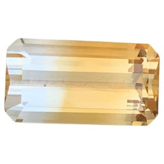 13.25 Carat Natural Loose Bi Colour Citrine Emerald Shape Gem
