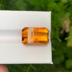 13.25 Carat Natural Loose Madeira Citrine Stone Pixel Cut Portuguese Gemstone