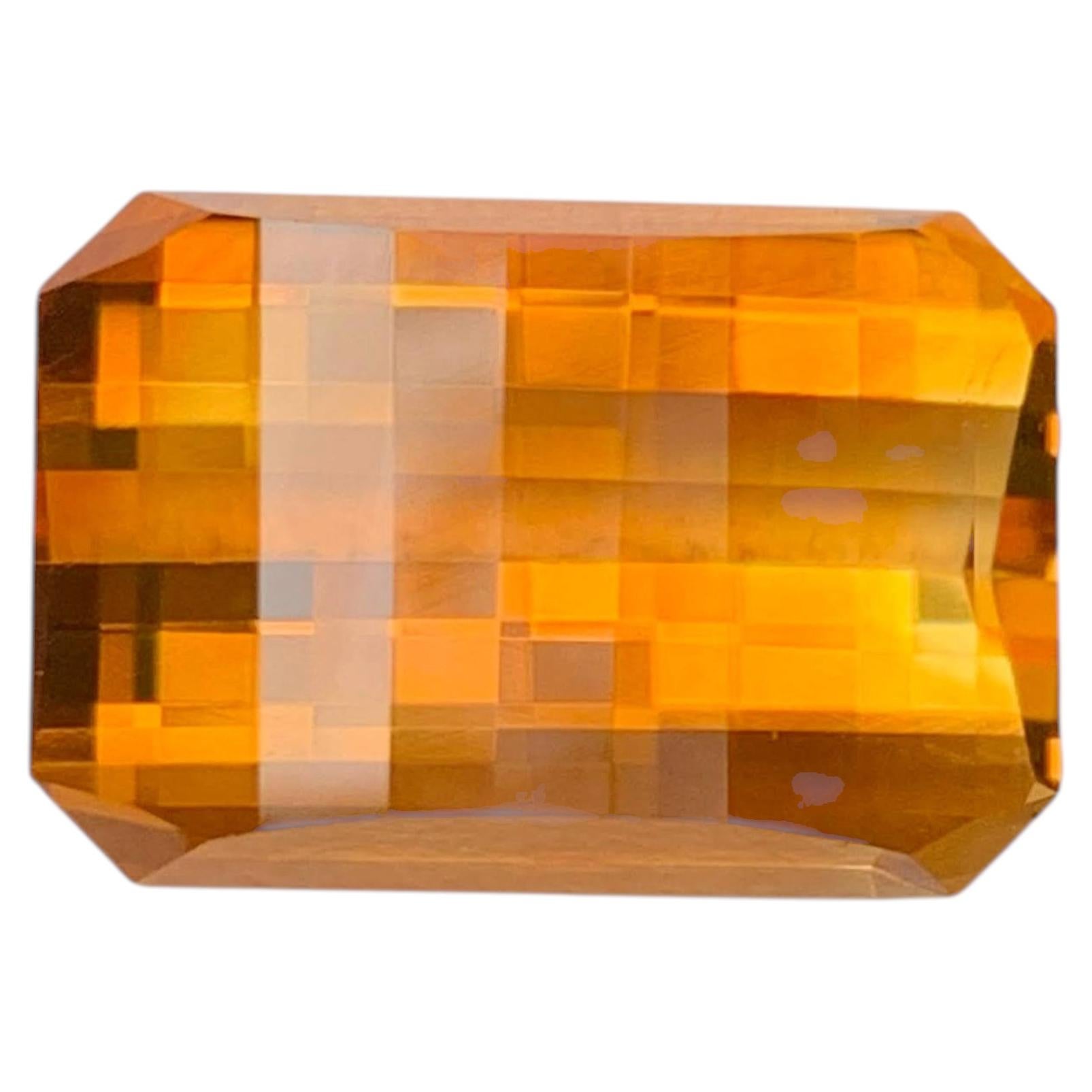 13.25 Carat Natural Loose Madeira Citrine Stone Pixel Cut Portuguese Gemstone For Sale