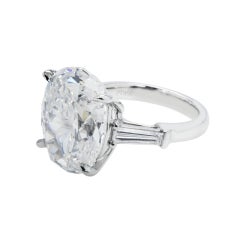 13.28 Carat Oval Diamond Ring Brilliant White 18K Gold Unparalleled Brilliance