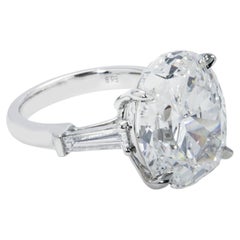 13.28 Carat Oval Diamond Ring Brilliant White 18K Gold Unparalleled Brilliance