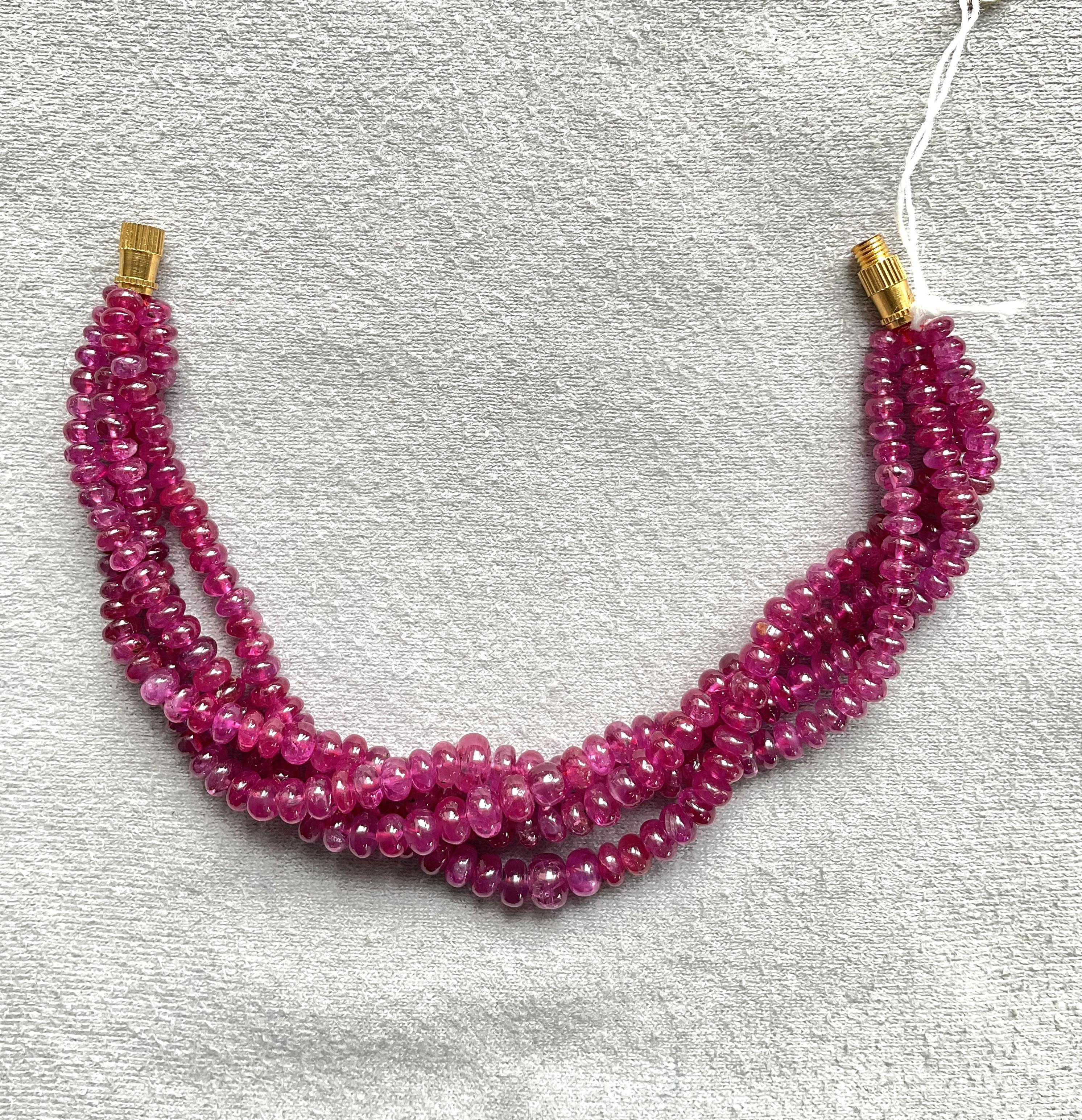 Art Deco 132.80 Carats Burma Ruby Beads Plain Top Quality For Fine Jewelry Natural Gem For Sale
