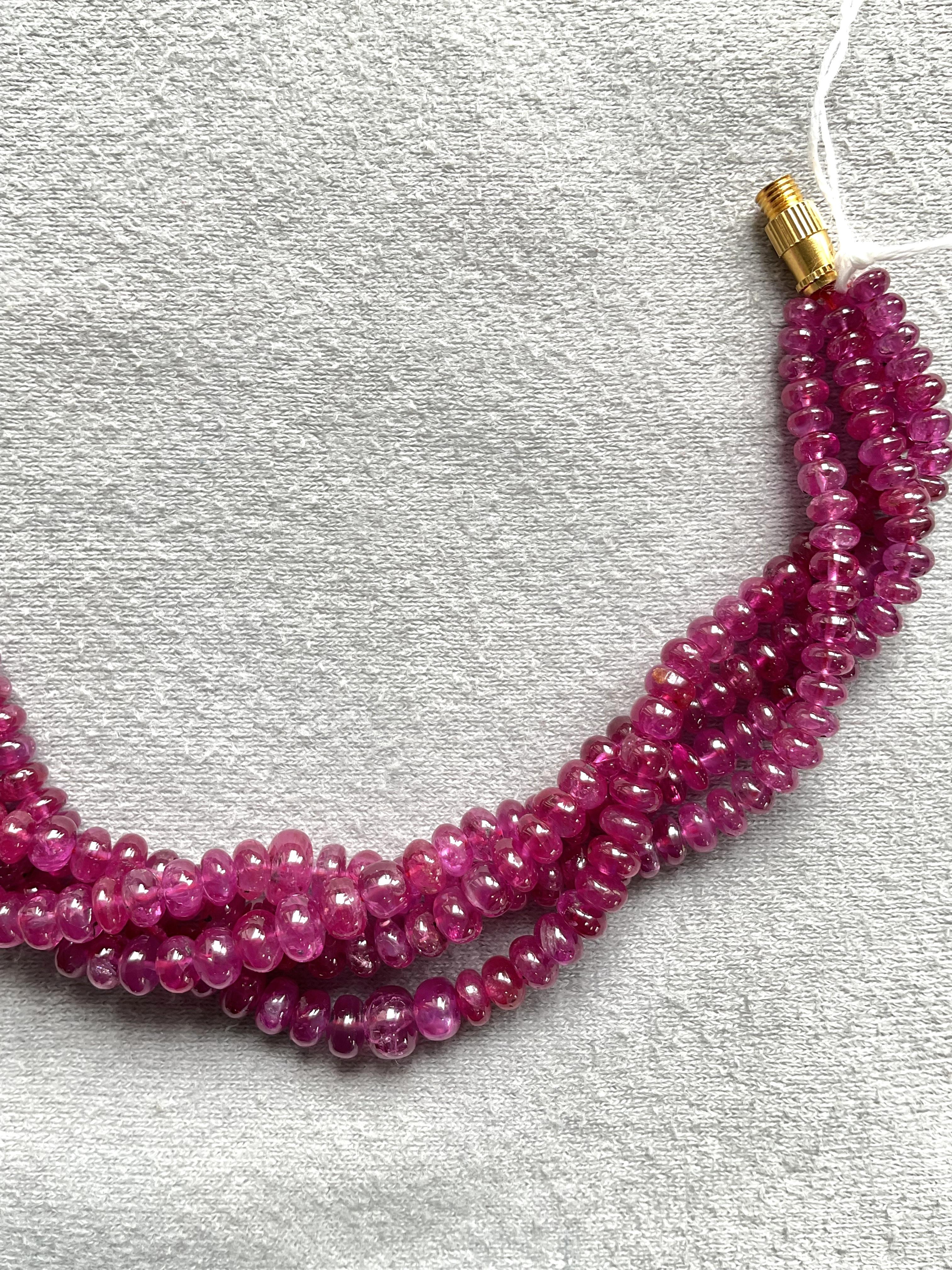 Women's or Men's 132.80 Carats Burma Ruby Beads Plain Top Quality For Fine Jewelry Natural Gem For Sale