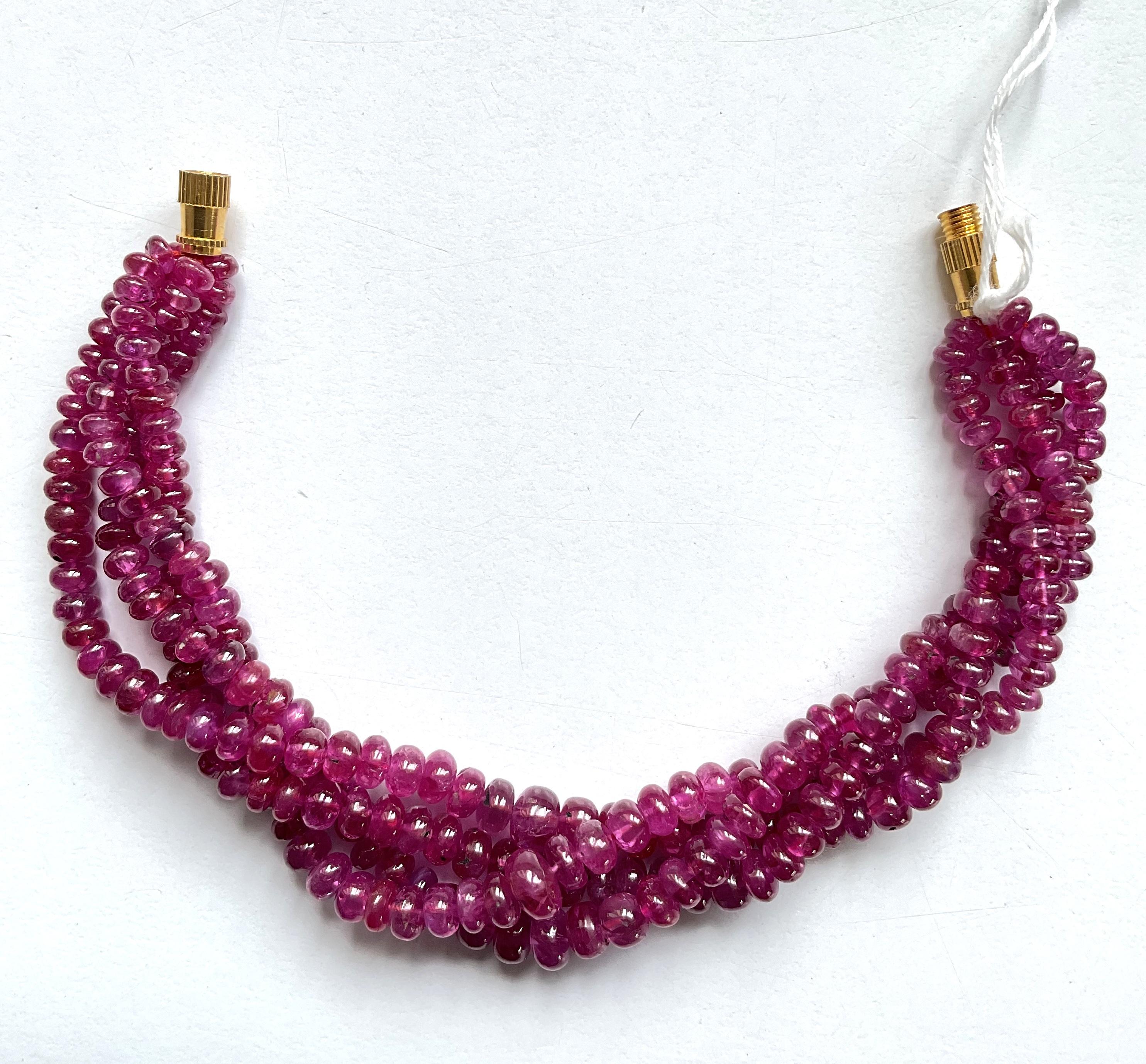 132.80 Carats Burma Ruby Beads Plain Top Quality For Fine Jewelry Natural Gem For Sale 2