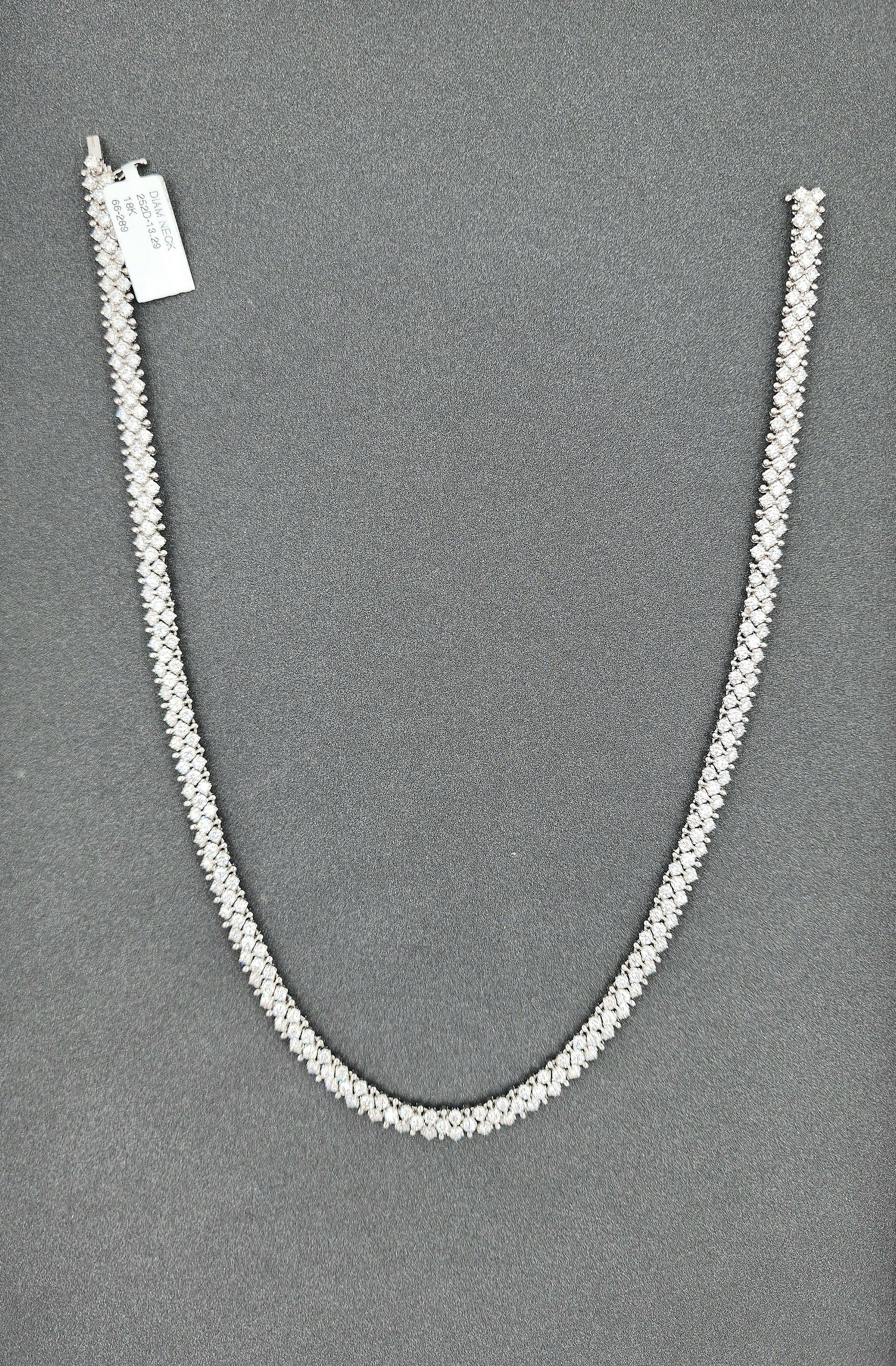 13,29 Karat Doppelreihige Diamant-Halskette 1