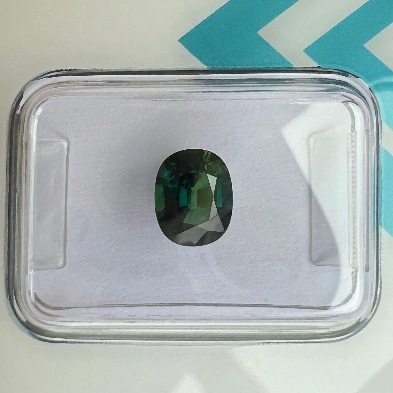 1.32ct Australian Deep Green Blue Teal Sapphire No Heat Oval Cut IGI Certified

Fine Deep Green Blue Untreated ‘Teal’ Sapphire In IGI Blister.
1.32 Carat with a beautiful blue green colour, an excellent oval cut and very good clarity. A clean stone