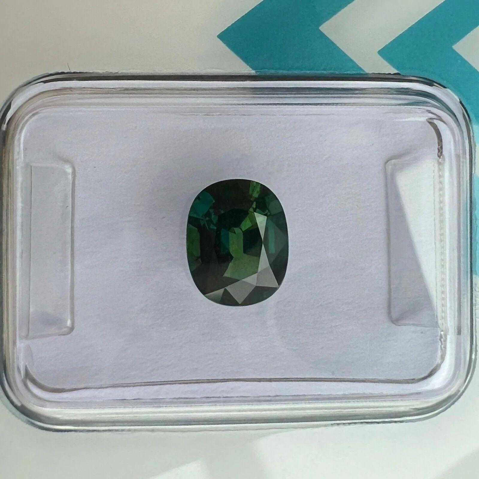 1,32 Karat australischer tiefgrüner blauer Teal Saphir ohne Hitze Ovalschliff IGI zertifiziert für Damen oder Herren im Angebot