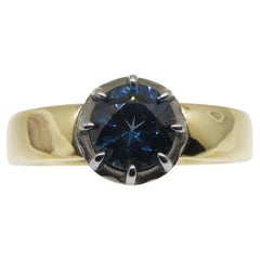 Used 1.32ct Blue Spinel Statement or Engagement Ring set in 14k Yellow and White Gold