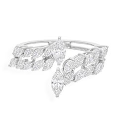 1.32Ct Diamant SI/H Offener Bypass Ring Geschenk 14 Karat Weißgold Alle Zölle bezahlt