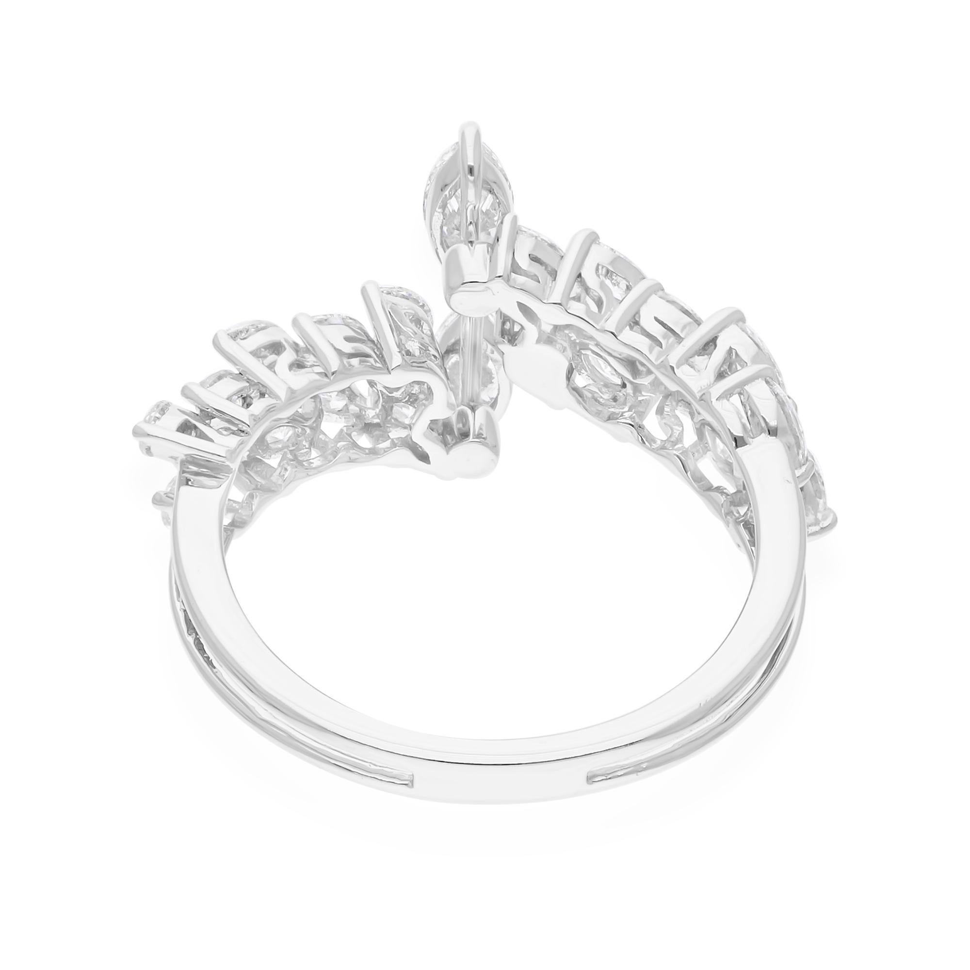 Im Angebot: 1,32 Karat Diamant SI/H Offener Bypass Ring Geschenk 18 Karat Weißgold Alle Zölle gezahlt () 7