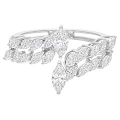 1,32 Karat Diamant SI/H Offener Bypass Ring Geschenk 18 Karat Weißgold Alle Zölle gezahlt