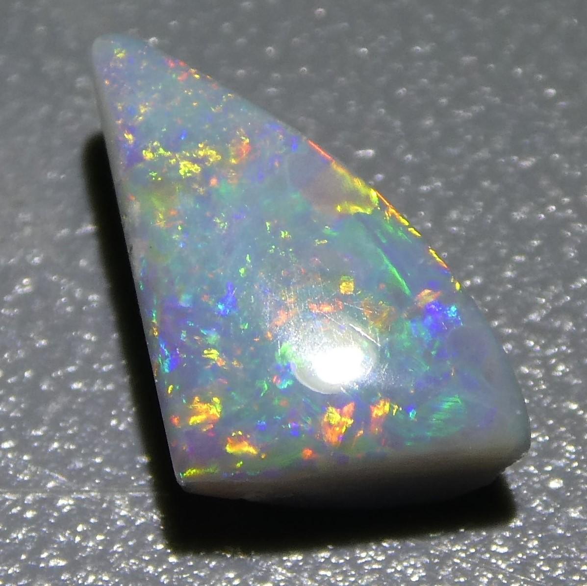 1.32 Carat Freeform Cabochon Gray Opal GIA Certified For Sale 4