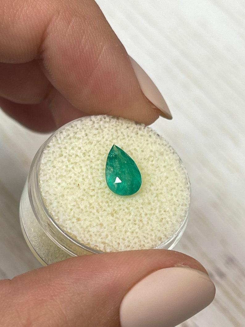 1.32ct Imperfect Colombian Emerald - Pear Cut Teardrop May Birthstone Gemstone For Sale 1