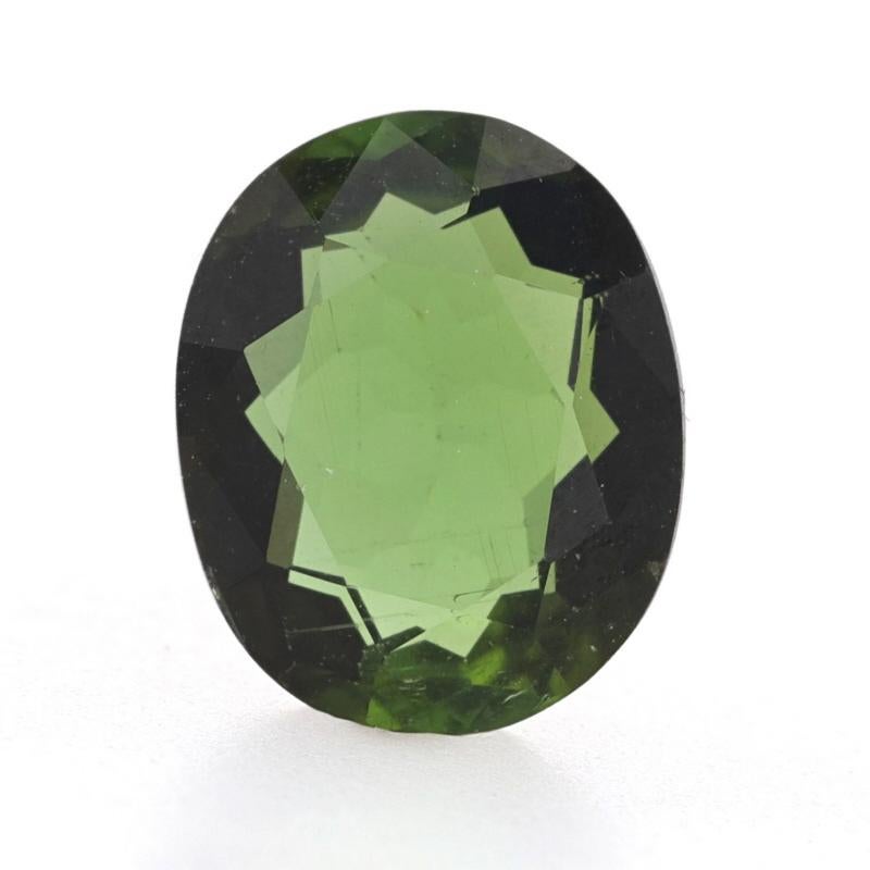 This lovely gemstone would make a great addition to a collection! Please check out our enlarged photographs.

Weight: 1.32ct
Color: Green
Shape: Oval 
Measurements: 8.19mm x 6.64mm

We have been dealing in fine new, vintage, antique, and estate