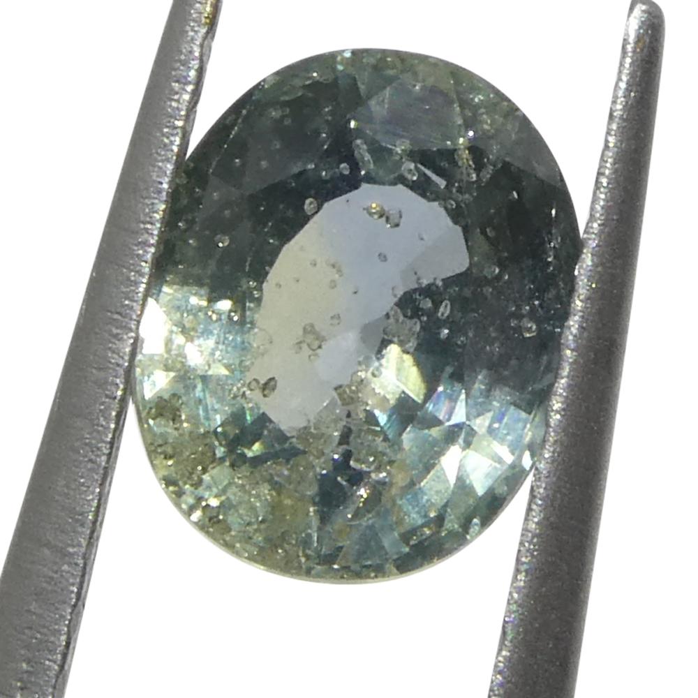 Oval Cut 1.32ct Oval Greenish-Blue Teal Sapphire from Tanzania, Unheated For Sale