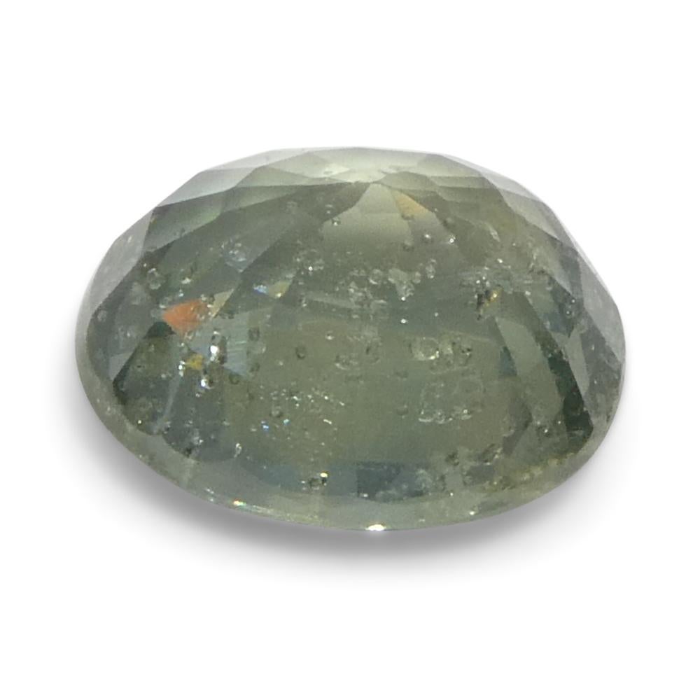1.32ct Oval Greenish-Blue Teal Sapphire from Tanzania, Unheated For Sale 1