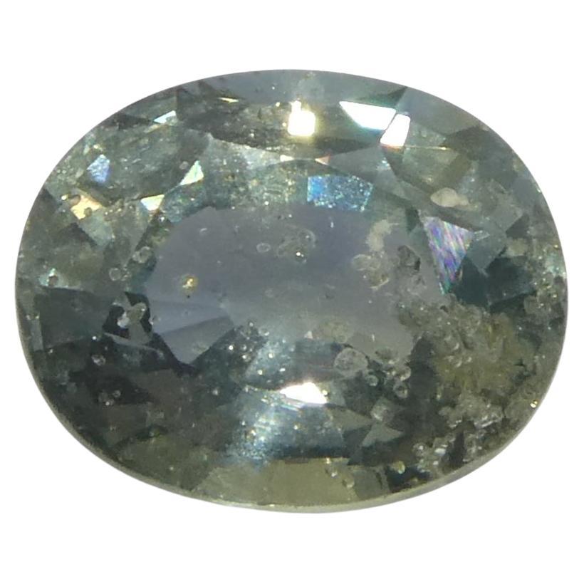 1.32ct Oval Greenish-Blue Teal Sapphire from Tanzania, Unheated