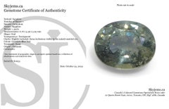 1.32ct Oval Greenish-Blue Teal Sapphire from Tanzania, Unheated