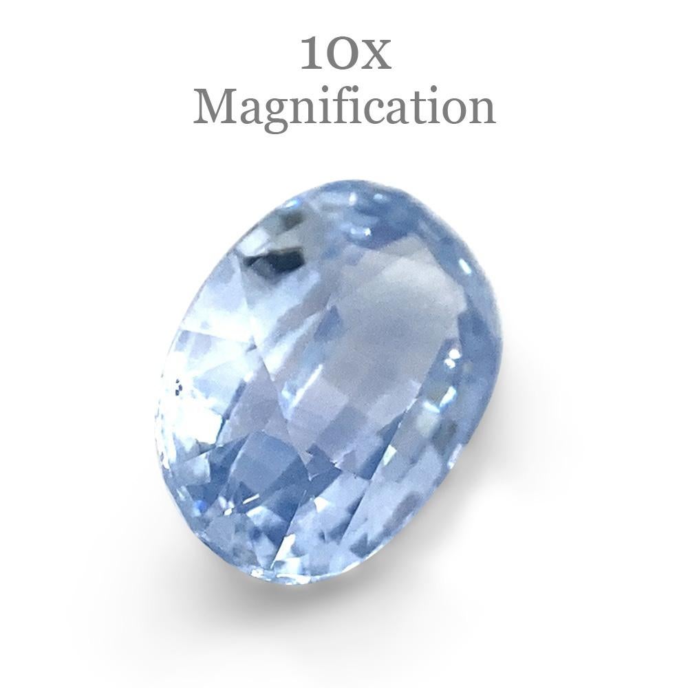 Women's or Men's 1.32ct Oval Icy Blue Sapphire from Sri Lanka Unheated For Sale
