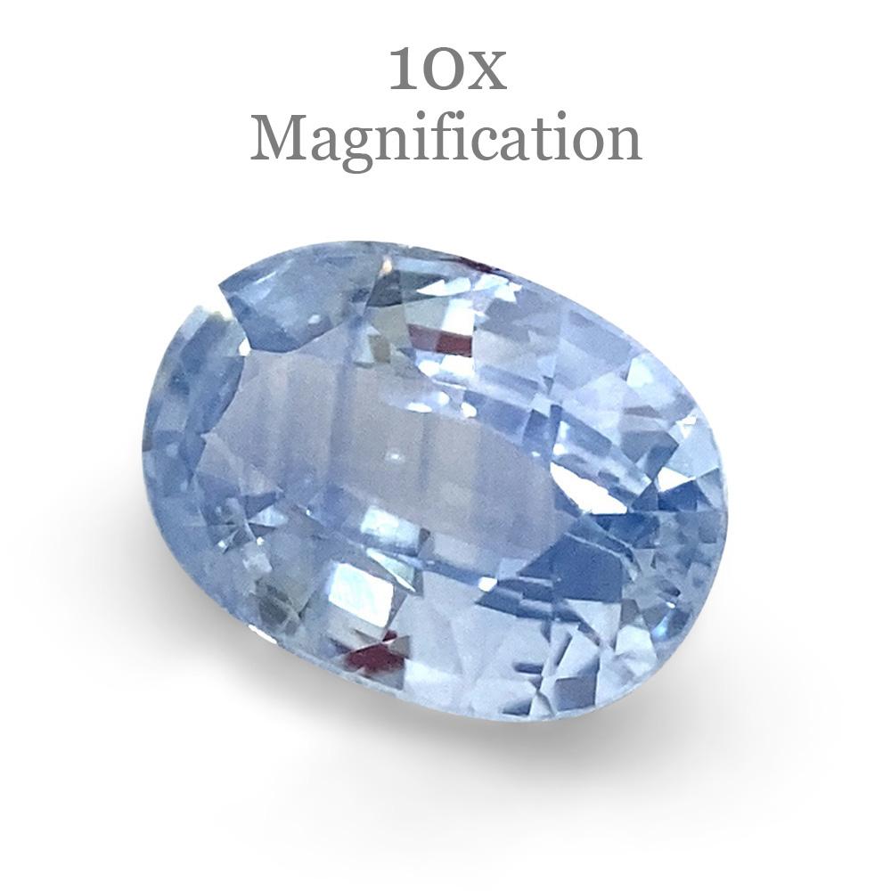 1.32ct Oval Icy Blue Sapphire from Sri Lanka Unheated For Sale 3