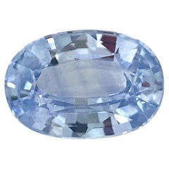 Saphir bleu glacé ovale non chauffé 1.32 carat du Sri Lanka
