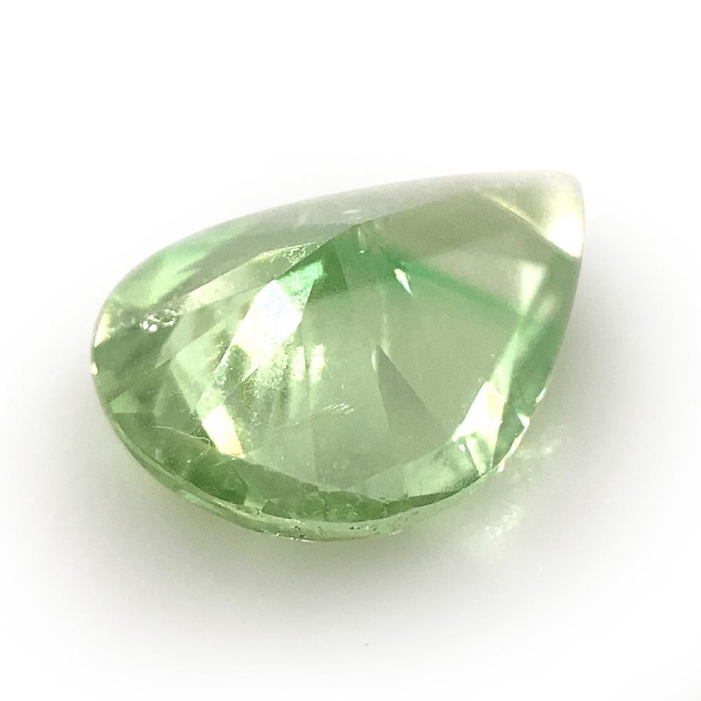 1.32ct Pear Mint Green Garnet from Merelani, Tanzania In New Condition For Sale In Toronto, Ontario