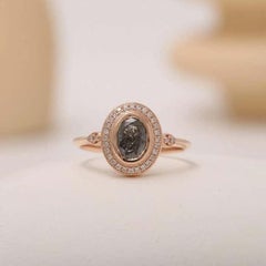 1.32ct Vintage Salt And Pepper Diamond Ring