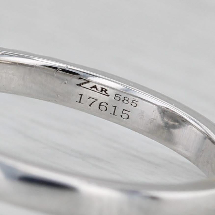 1.32ctw Emerald Diamond Halo Teardrop Ring 14k White Gold Size 6.5 Engagement For Sale 2