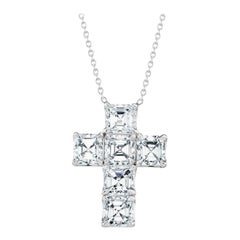 1.33 Carat Asscher Cut Diamond Cross in Platinum