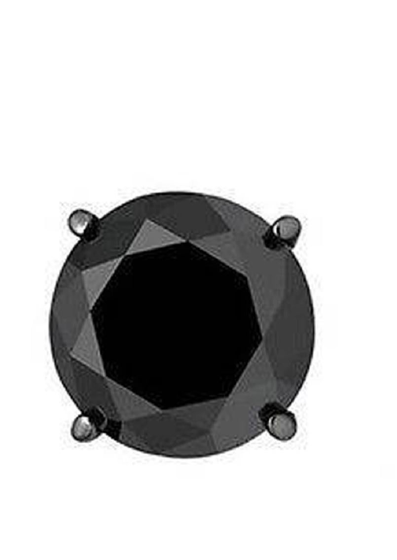 Contemporary 1.33 Carat Black Diamond Single Stud Black Rhodium Earring for Men in 14 K Gold