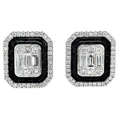 1.33 Carat Diamond White Gold Earrings