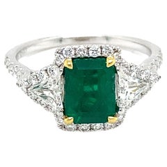 Bague émeraude et diamant de 1,33 carat