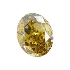 1.33 Carat GIA Certified Fancy Dark Brown-Yellow Oval-Cut Diamond