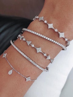 Tanisa Nahata Diamond 1.30ct. Squares and Triangles Tennis Bracelet 18KWG.