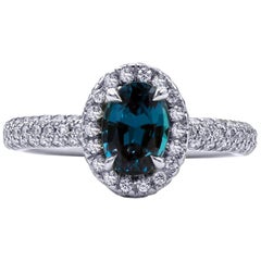 Mark Henry 1.33 Carat Natural Brazilian Alexandrite and Diamond Ring, 18 Karat