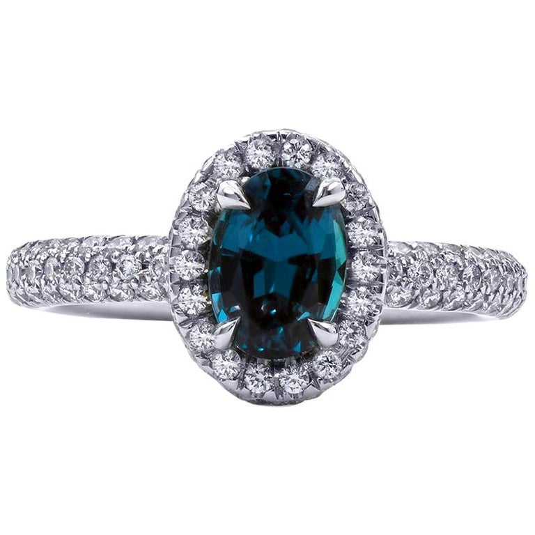 Mark Henry Carat Natural Brazilian Alexandrite and Diamond Ring, 18  Karat