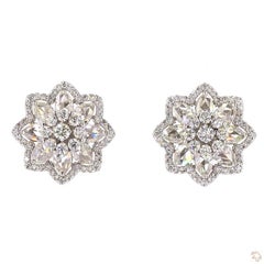 1.33 Carat Round Brilliant Cut Diamond Gold Earrings
